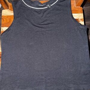 Black Sleeveless dressy Tank Top-Tahari- large